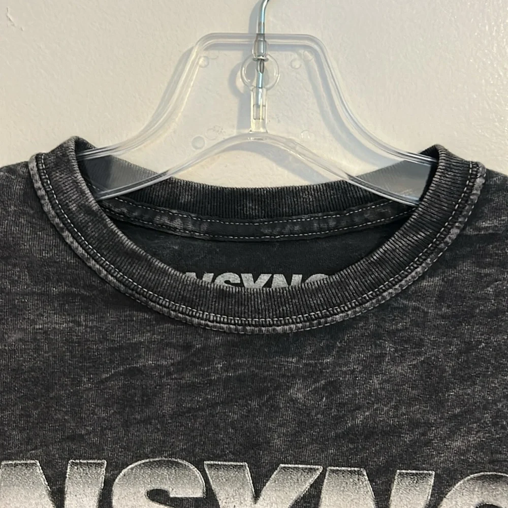 *NSYNC Heathered dark Gray Stone Washed Bye Bye Bye T- Shirt size Sm/Md. - Picture 5 of 6